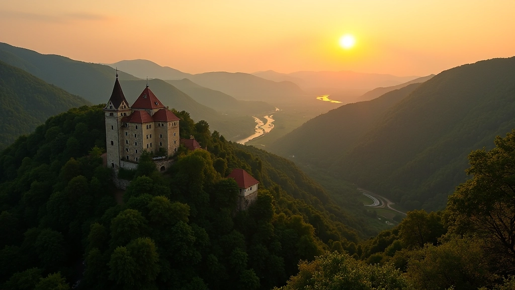 Malebná krajina Českého ráje se starými hrady a věžemi
